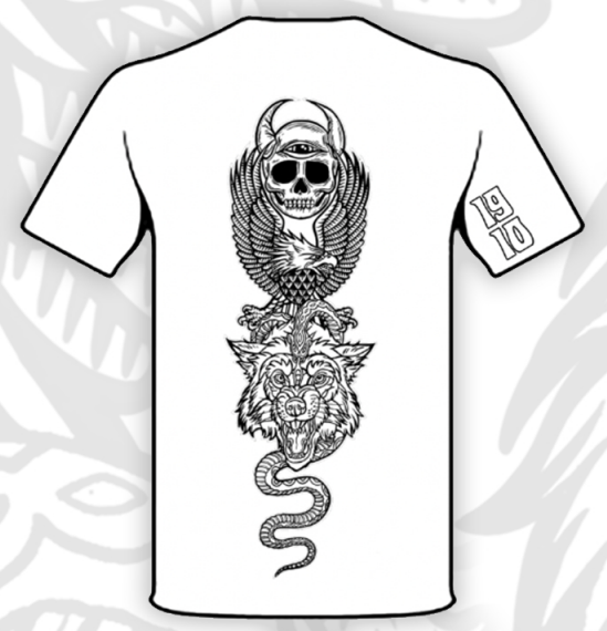 1910 Totem Tee White Back