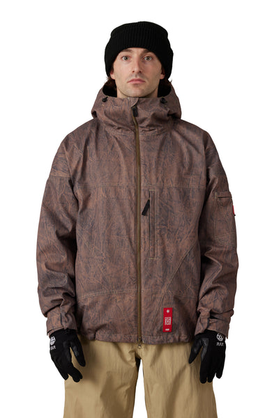 686 Dojo Shell Jacket Brown Crinkle Wash