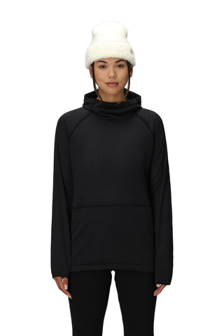 686 Womens Mission Grid Fleece Hoodie Black