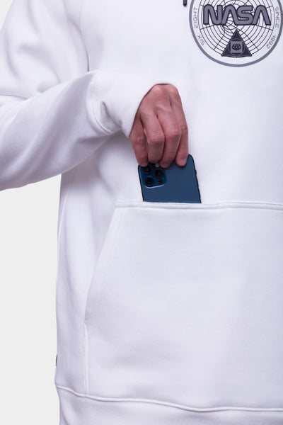 686 Exploration Pullover Hoodie NASA White Phone Pocket