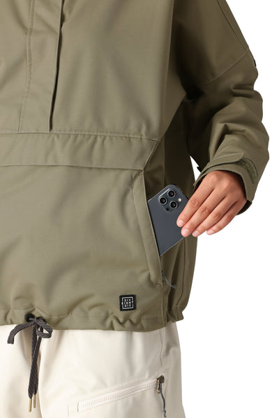 686 Women's Outline Shell Anorak Sage Front Pocket
