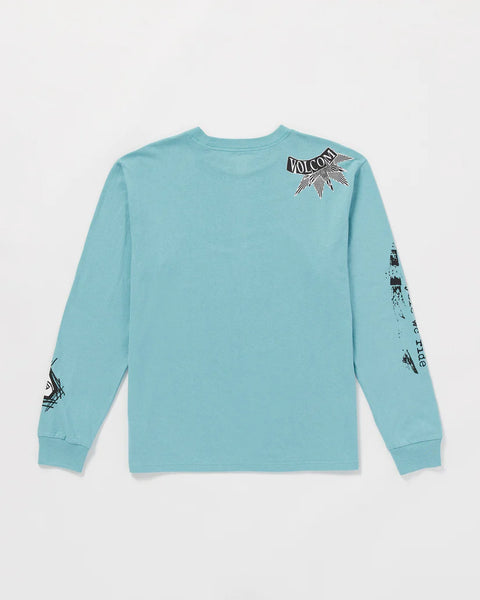 Volcom Iguchi Long Sleeve Tee Sea Blue Back