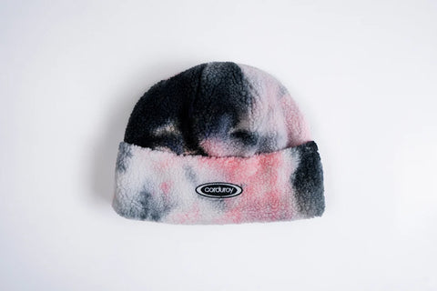 Corduroy Fleece Beanie Black