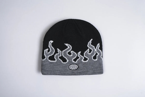 Corduroy LL Burn Skully Beanie Black