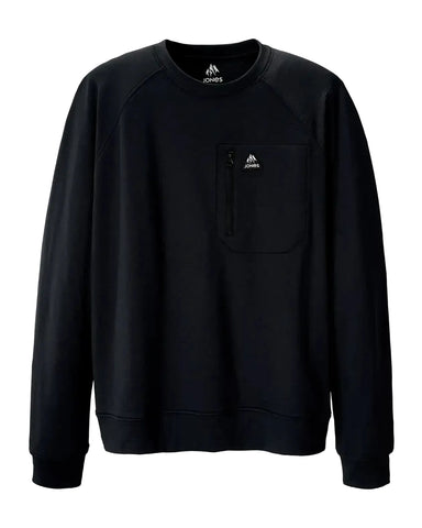 Jones Flagship Recycled Grid Fleece Crew Stealth Black