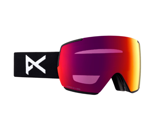 anon m5 goggle Anon M5S Goggles + Bonus Lens + MFI Face Mask, Black / Perceive Sunny Red / OS / Regular