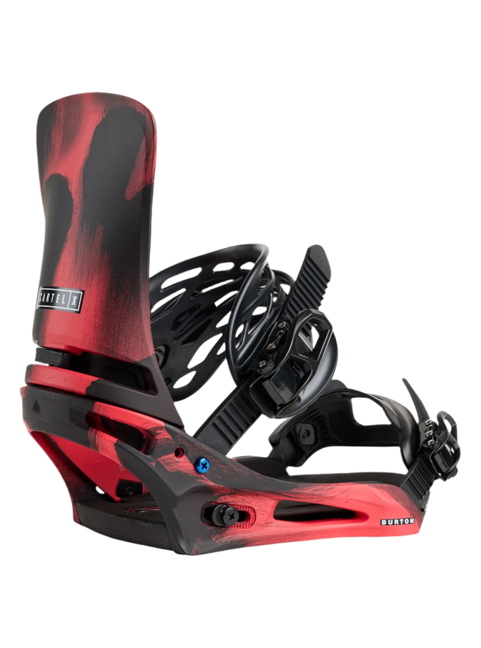 Men's Burton Cartel X Re:Flex Snowboard Bindings, Black / Red / L