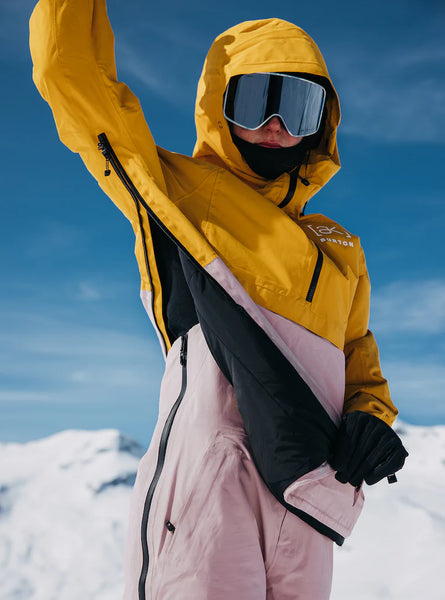 Burton Women's AK GORE-TEX Kimmy 2L Anorak Goldenrod/Shadow Pink Side Zip