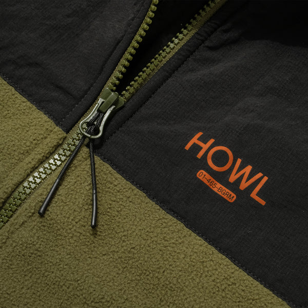 HOWL Polar Fleece Zip Army Detail