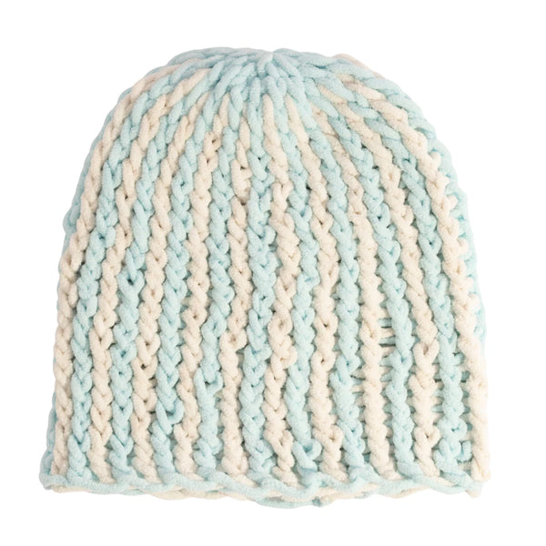 Lampshade Skully Beanie Off White Light Blue