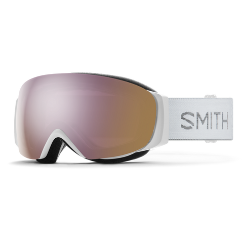 Smith I/O Mag S Goggles - White Chunky Knit Strap / ChromaPop Everyday Rose Gold Lens