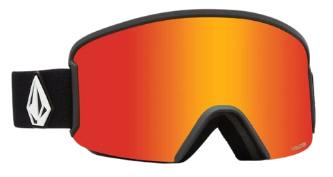Volcom Garden Ski/Snowboard Goggles - Matte Black Frame + Red Chrome Lens