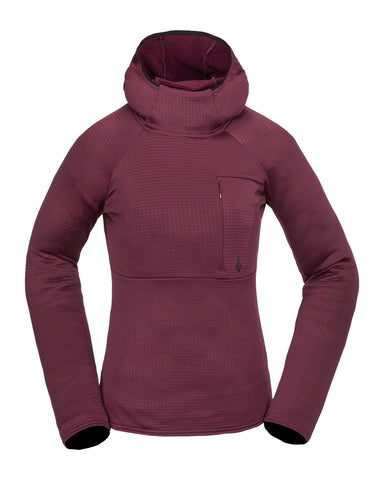 Volcom Womens Gridlock Hoodie Burgundy