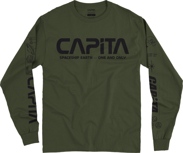 Capita Spaceship Long Sleeve Tee Olive