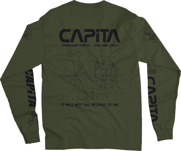 Capita Spaceship Long Sleeve Tee Olive Back